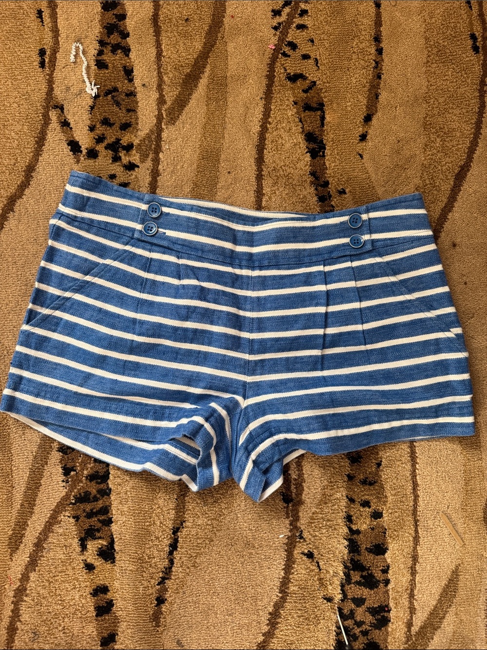 Vineyard Vines Blue and White Striped High-Waist Shorts